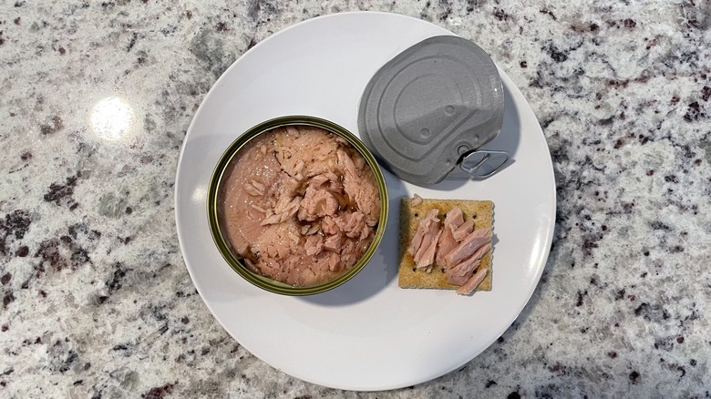 Open can of Tonnino tuna