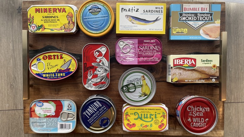 Assortment of canned fish 