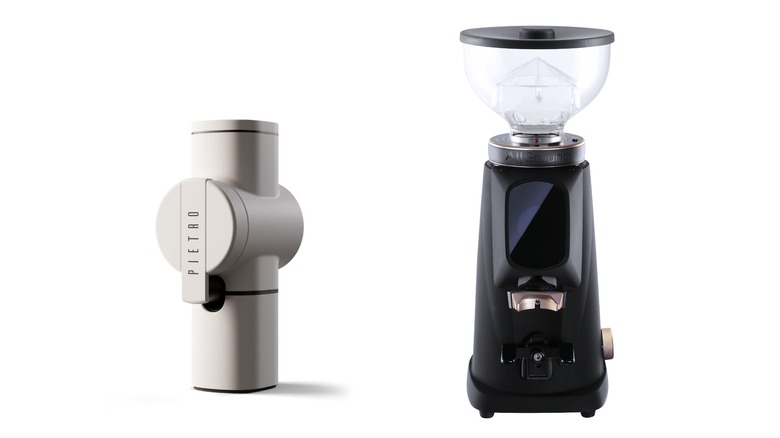 Pietro handheld manual coffee grinder and Fiorenzato 