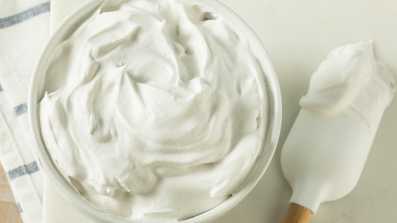 Bowl of whipped topping