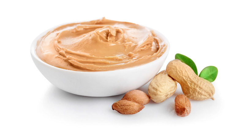 A bowl of peanut butter