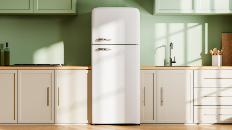 Refrigerator in kitchen