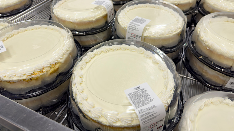 Display of Costco cheesecakes