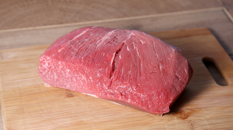 Raw rump roast