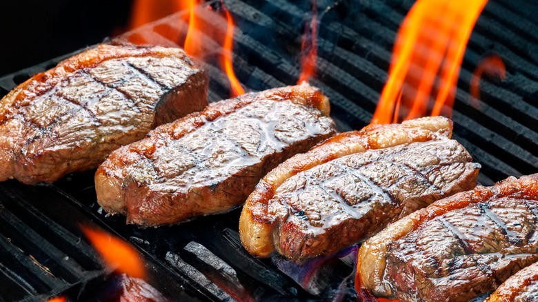 Picanha steak on grill