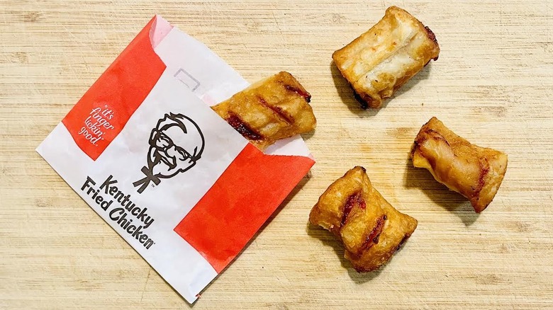 Four piece KFC Cherry Pie Poppers with packaging