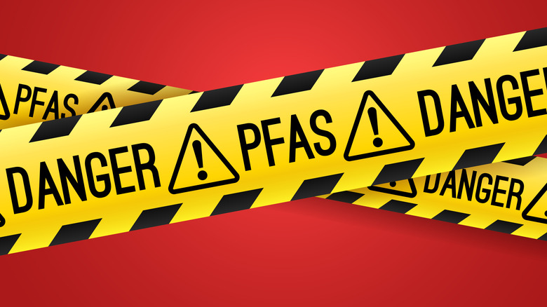 Caution tape reading "Danger! PFAS!"