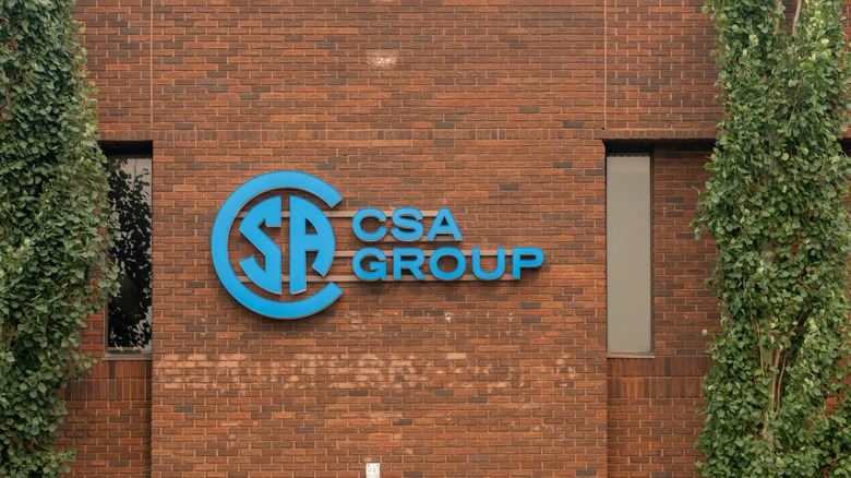 Building with CSA group logo on the side in blue letters