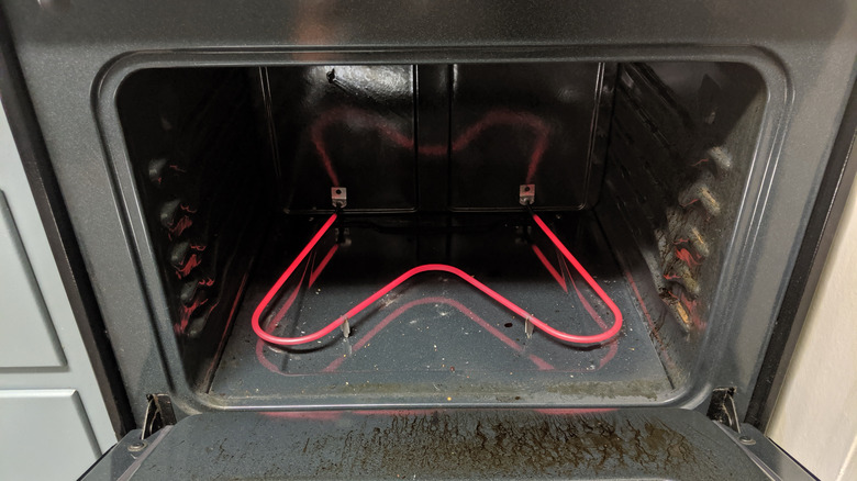 Inside shot of oven heating element