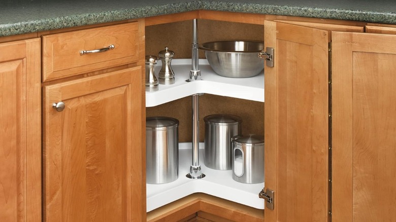 Rev-A-Shelf Kidney Shaped Dual Tier Lazy Susan Shelf Organizer