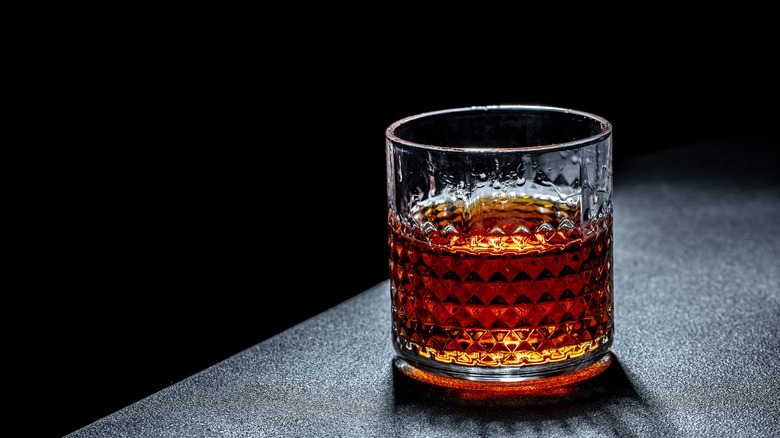 A glass of bourbon
