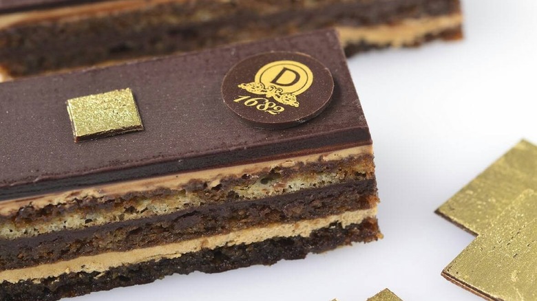 Slice of opera cake