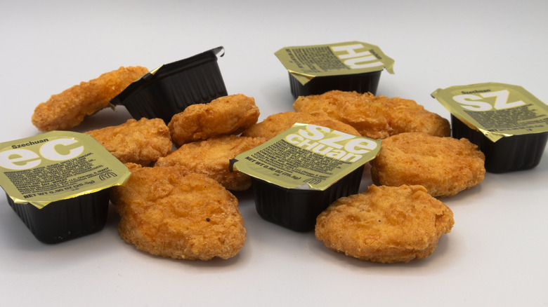 McDonald's Chicken McNuggets with packets of Szechuan sauce