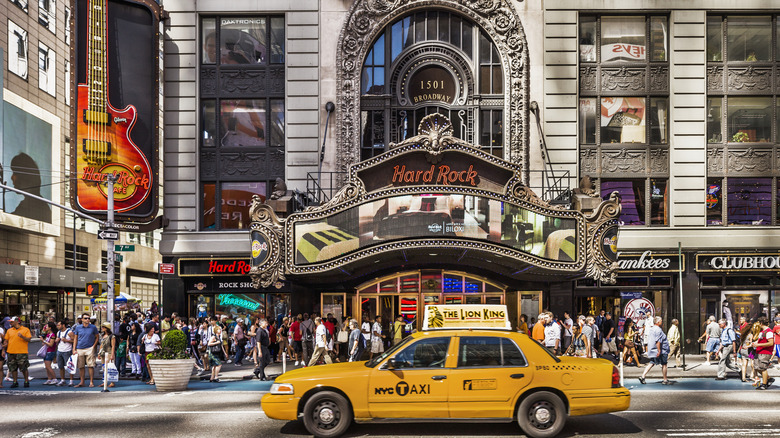 Exterior of the Hard Rock Cafe in Times Square