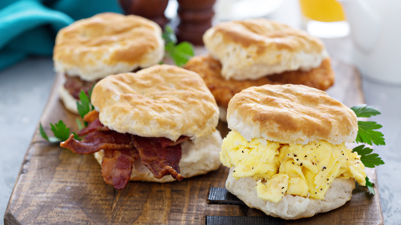 Biscuit breakfast sandwiches