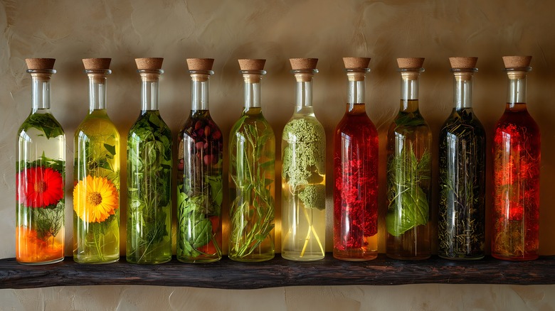 Lineup of infused olive oils