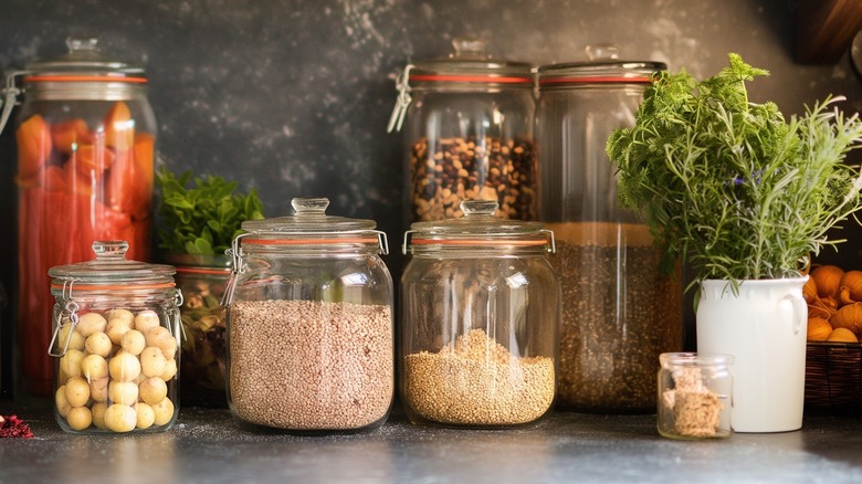 jars of ingredients on counter