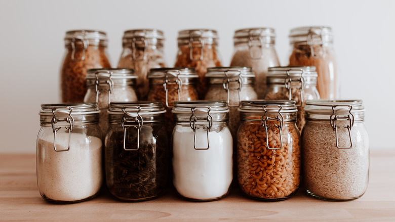 jars of dried goods