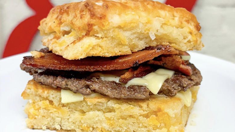 Burger on a biscuit bun
