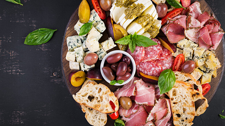 An antipasto plate