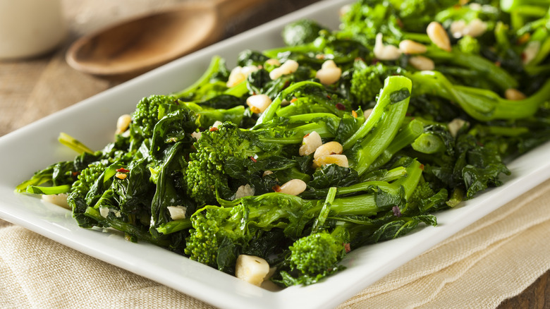 Broccoli rabe on a plate