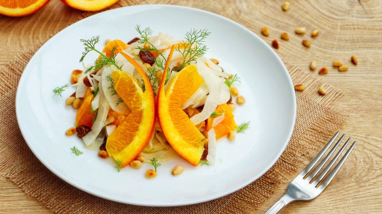 Fennel salad on a plate