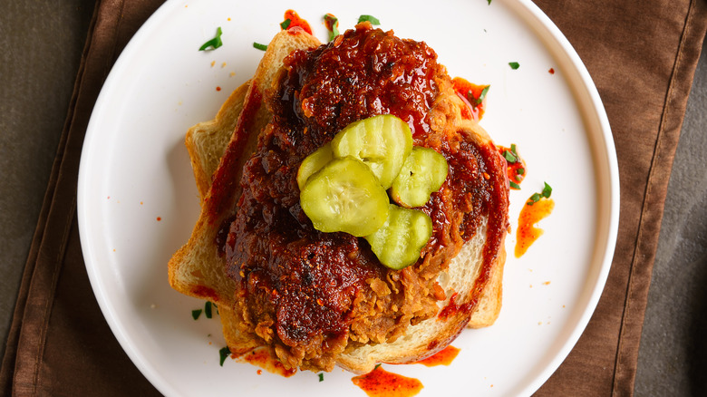 Nashville barbecue chicken with pickles