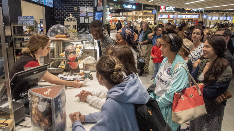 Line in front of McDonald's