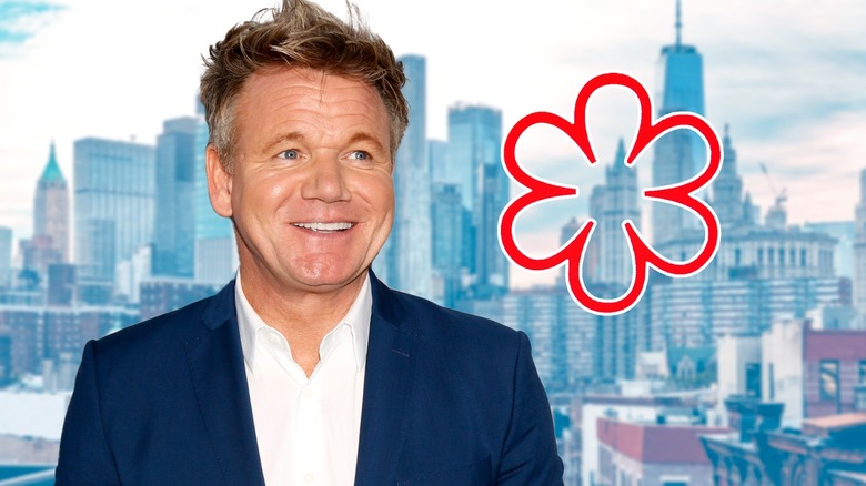 Gordon Ramsay with Michelin star graphic