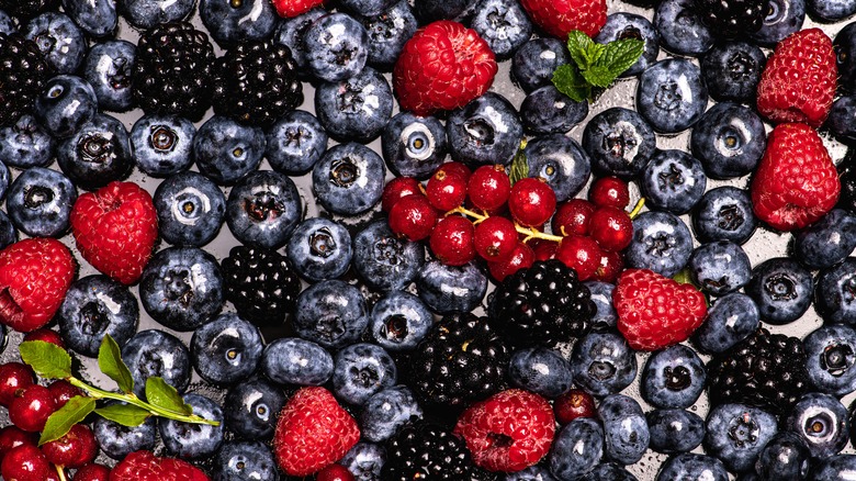 Zoom in on assorted berries