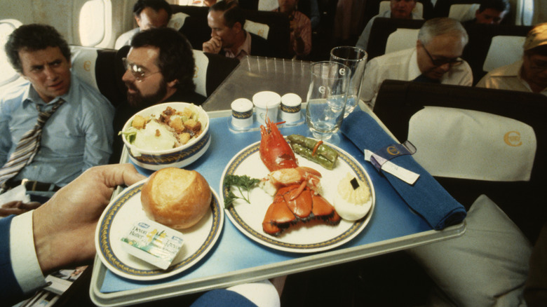 meal service on Concorde flight