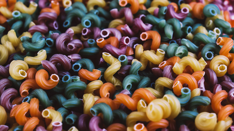 rainbow pasta close-up