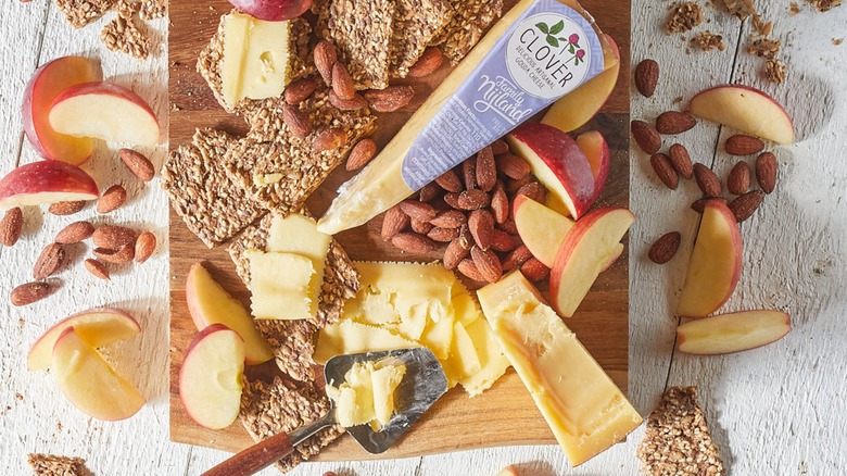 New Clover Gouda cheese from Trader Joe's in center of cheese board