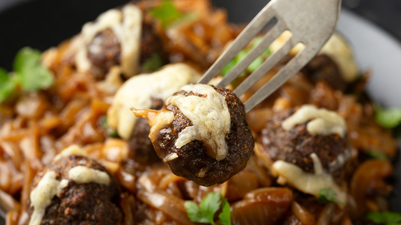 French onion soup meatballs