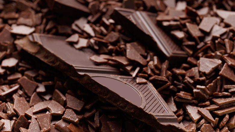 Shards of dark chocolate