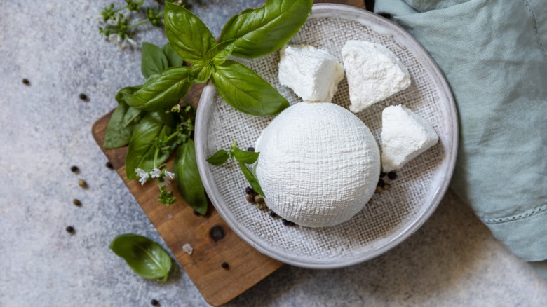 Ball of handmade ricotta