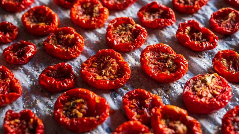 Homemade sun-dried tomatoes