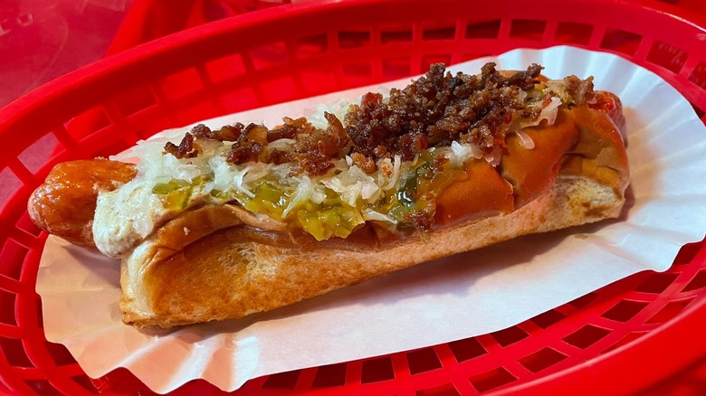 A Rawley's Drive-In "Works" hot dog