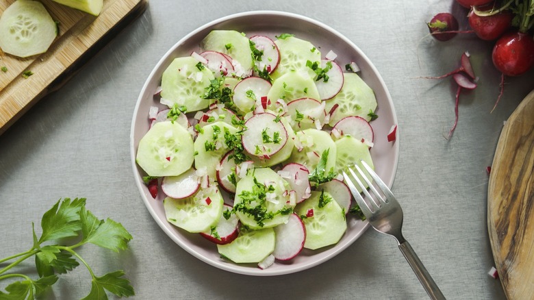 Cucumber and radish salad