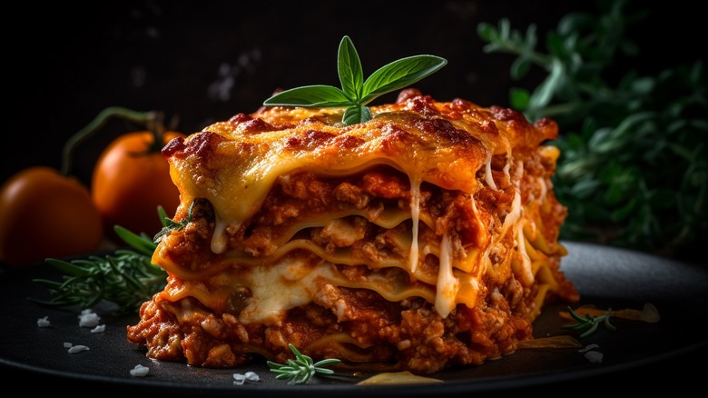 Plated lasagna 