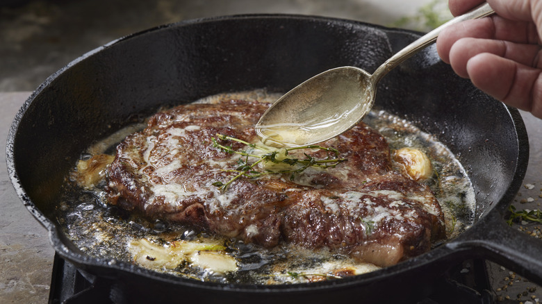 Steak in a pan