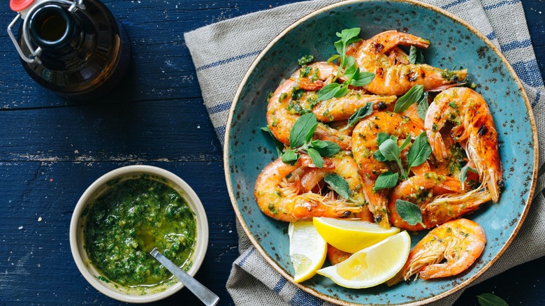 Grilled prawns