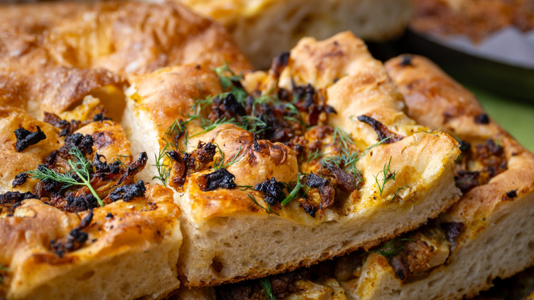 Sliced focaccia