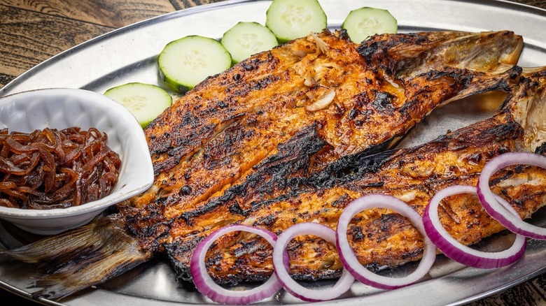 A plate of pescado zarandeado from Coni'Seafood in Los Angeles