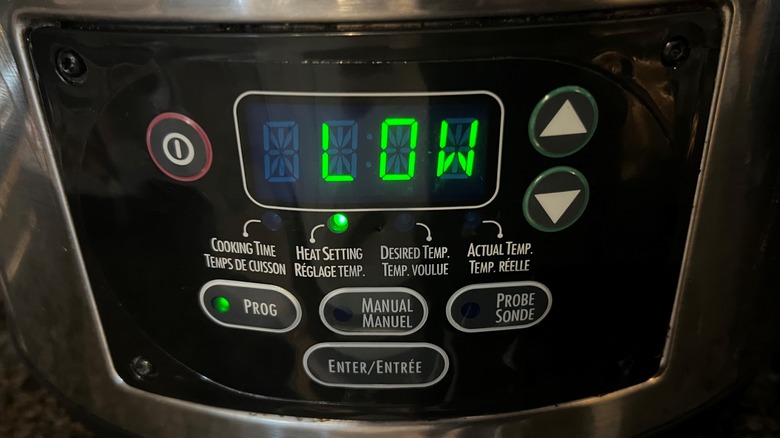 slow cooker display setting low