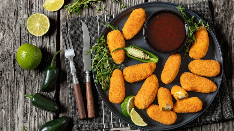 Jalapeno poppers with sweet-and-sour sauce