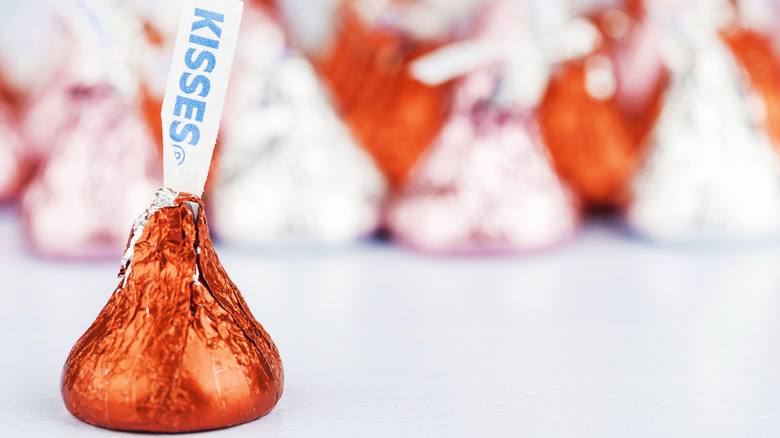 Pink and red Hershey's Kisses