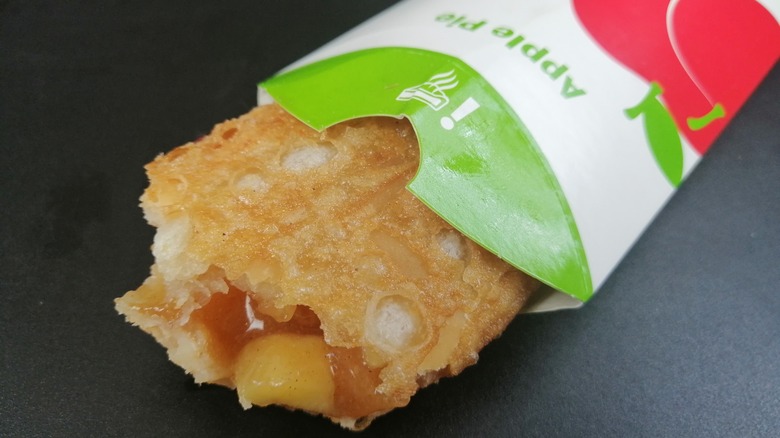 Half-eaten McDonald's apple pie