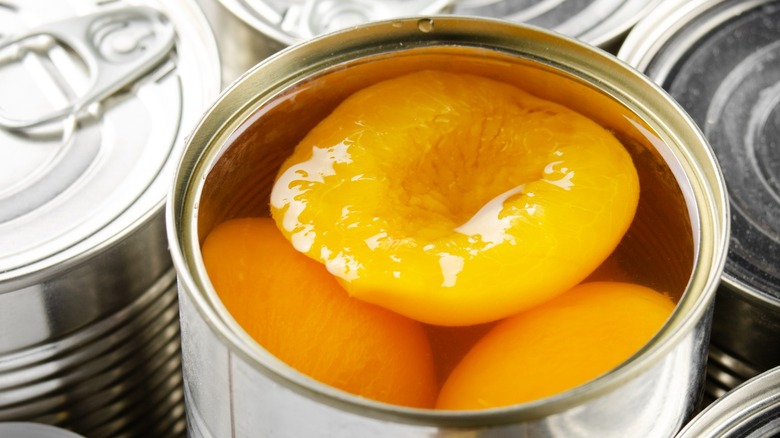 Open can of peaches