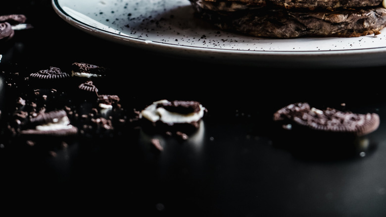 Stack of Oreo pancakes